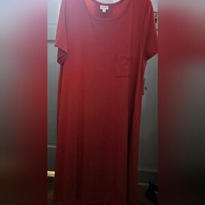 LuLaRoe Solid Terra Cotta Color Dress - Plus Size